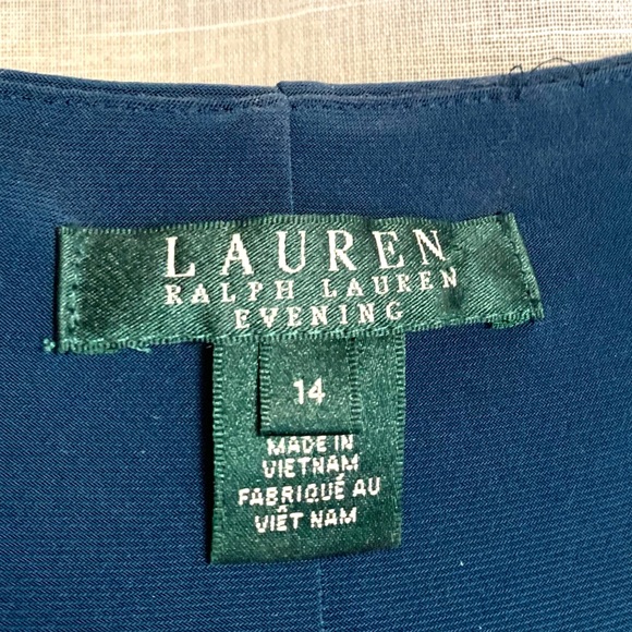 Ralph Lauren teal full length gown - Picture 3 of 4